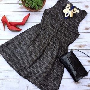 Back Tweed Fit and Flare Anthro Glissade Dress
